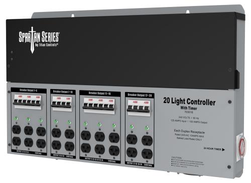 Titan Controls Spartan Series Metal 20 Light Controller 240 Volt w/ Timer - Universal Outlets
