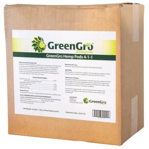 GreenGro Hemp Pods 4-1-1 (250/cs)