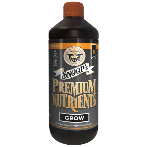 Snoop's Premium Nutrients Grow B Non-Circulating 1 Liter (Soil and Hydro Run To Waste) (12/Cs)