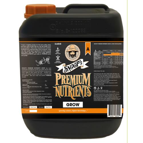 Snoop's Premium Nutrients Grow A Non-Circulating 5 Liter (Soil and Hydro Run To Waste) (4/Cs)