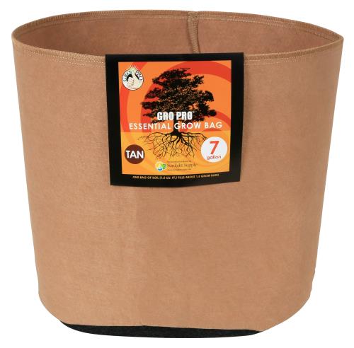 Gro Pro Essential Round Fabric Pot - Tan 7 Gallon (84/Cs)