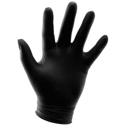 Grower's Edge Black Powder Free Diamond Textured Nitrile Gloves 6 mil - Small (100/Box)