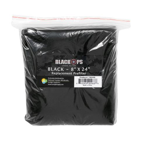 Black Ops Replacement Pre-Filter 8 in x 24 in Black (10/Cs)