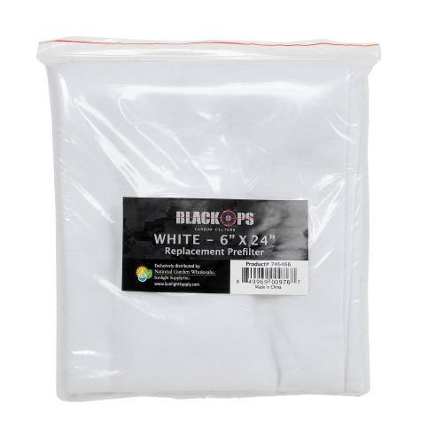 Black Ops Replacement Pre-Filter 6 in x 24 in White (10/Cs)