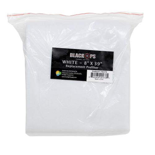 Black Ops Replacement Pre-Filter 8 in x 39 in White (10/Cs)