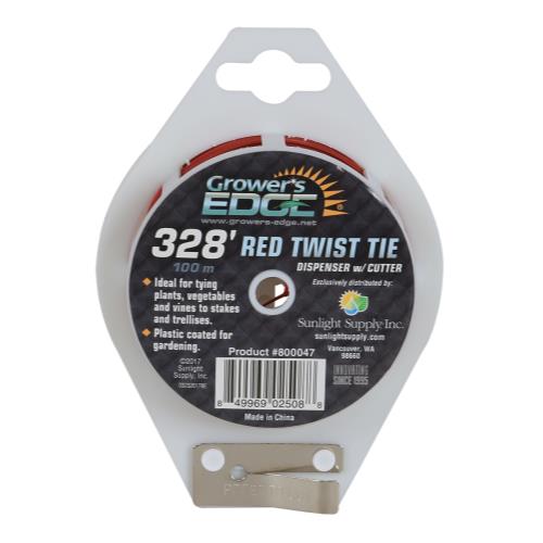 Grower's Edge Red Twist Tie Dispenser w/ Cutter 328 ft (12/Cs)